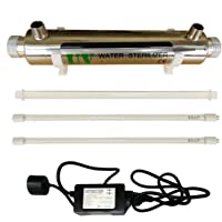 Realgoal 16W UV agua desinfeccion sistema de acero inoxidable 304 UV esterilizador- 2GPM ultra violeta filtro de agua…